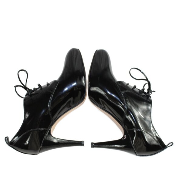 Gianvito Rossi Handcrafted Black Patent Lace Up Stiletto, Size 36.5 (US 6.5) main image 7